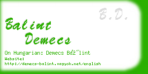 balint demecs business card